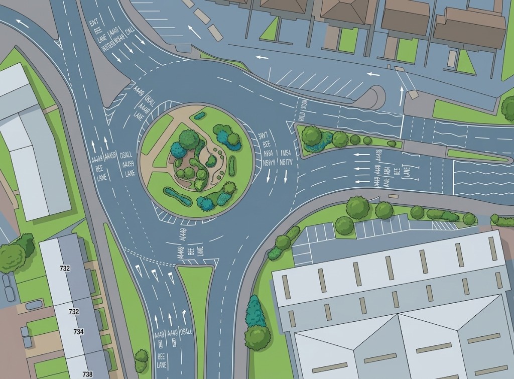 Blurred preview of the Vine Island roundabout diagram
